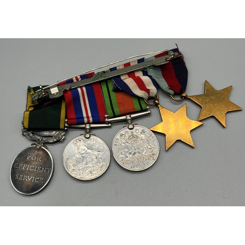 28 - Five bar WWII medal set; WWII Star, France & German Star, Defence Medal, War Medal and Territorial E... 