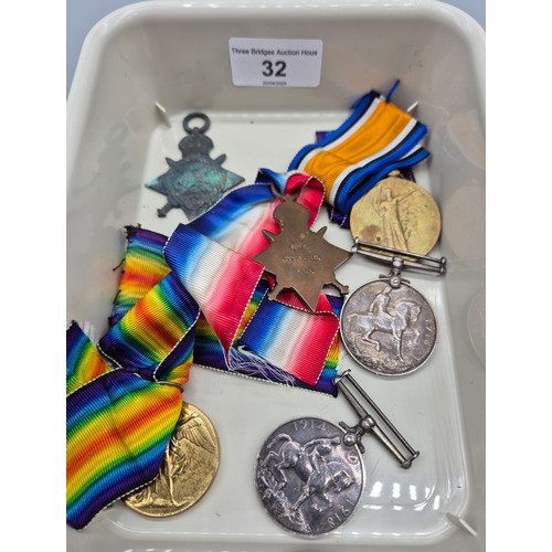 32 - A Selection of WWI Medals; War, Victory and Star medals. Belonging to 60548  DVR. A. COOK R.A. & S- ... 