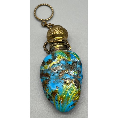 66 - Antique Venetian art glass perfume bottle, complete with stopper. [7cm in height]