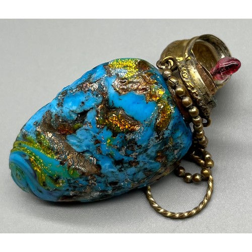 66 - Antique Venetian art glass perfume bottle, complete with stopper. [7cm in height]