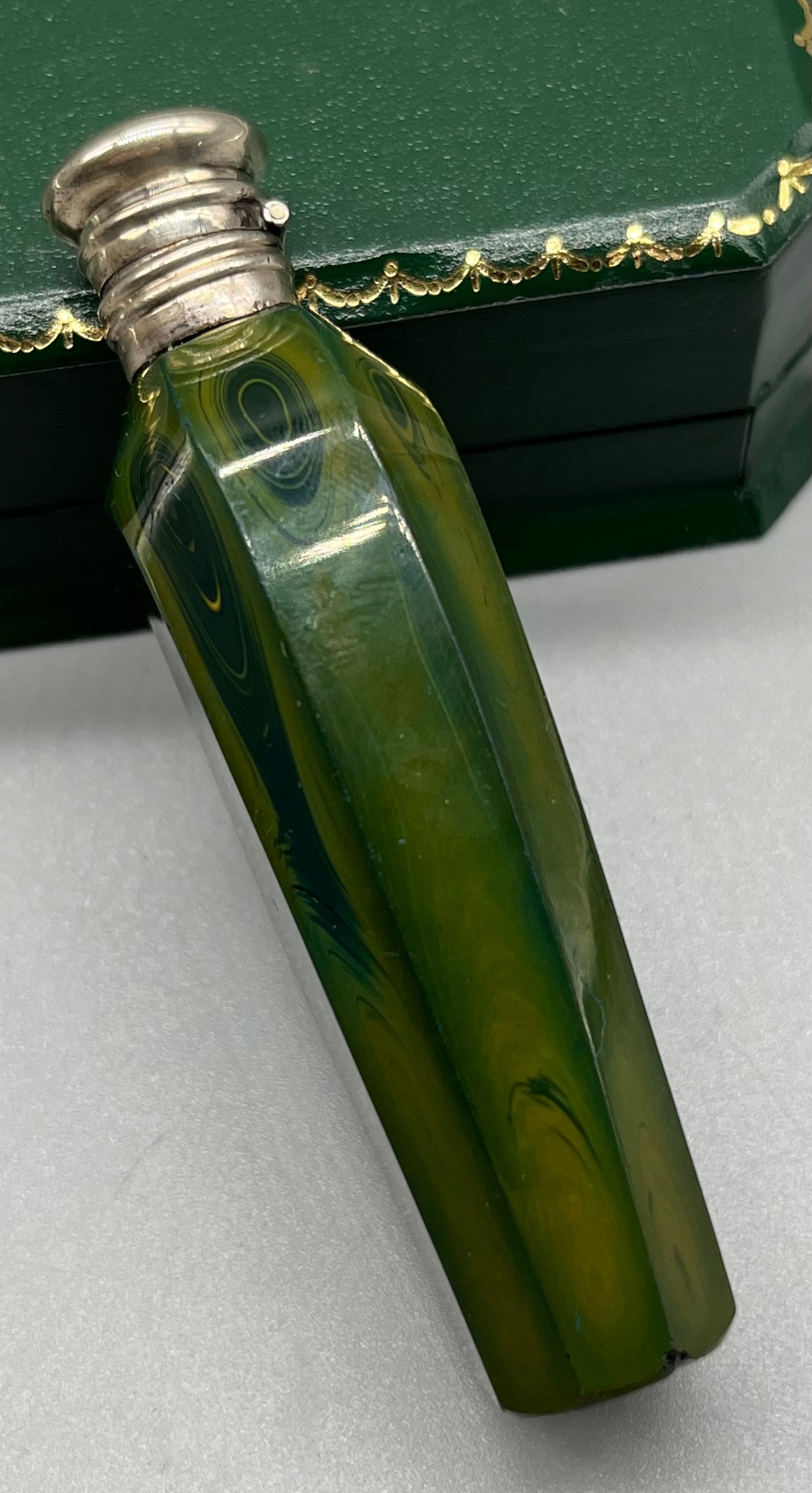 Very Rare 19th century Lithyalin glass perfume bottle fitted with a ...