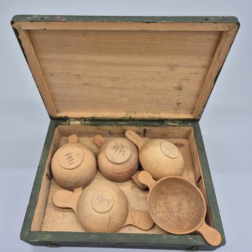 114 - A Lot of five various dated wooden quaiches. [1911, 1912, 1919, 1920 & 1965]