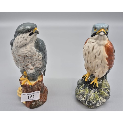 121 - Two Royal Doulton Birds of prey decanters; Kestrel & Peregrine Falcon