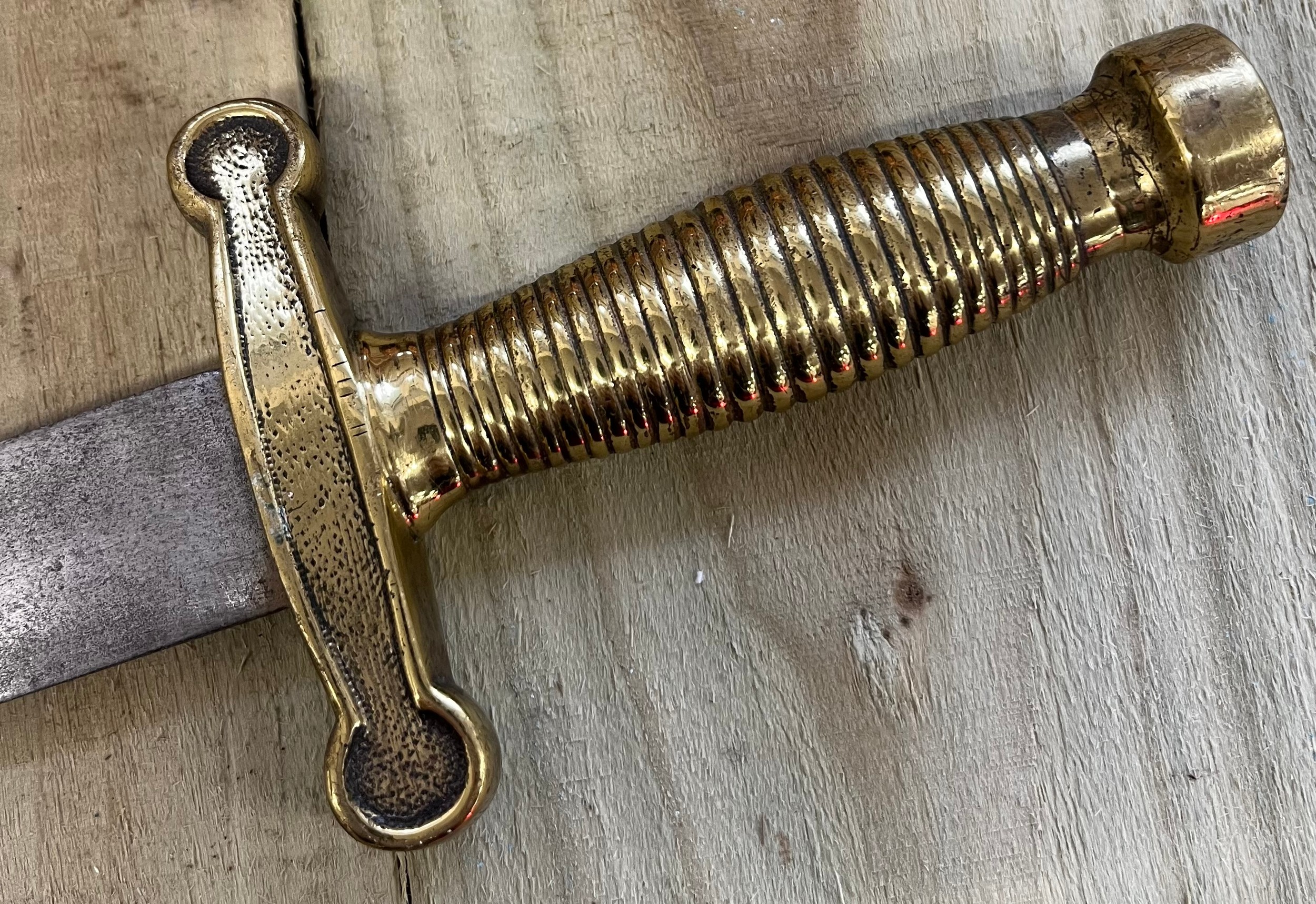 Antique military brass handle and steel sword. Possibly British or ...