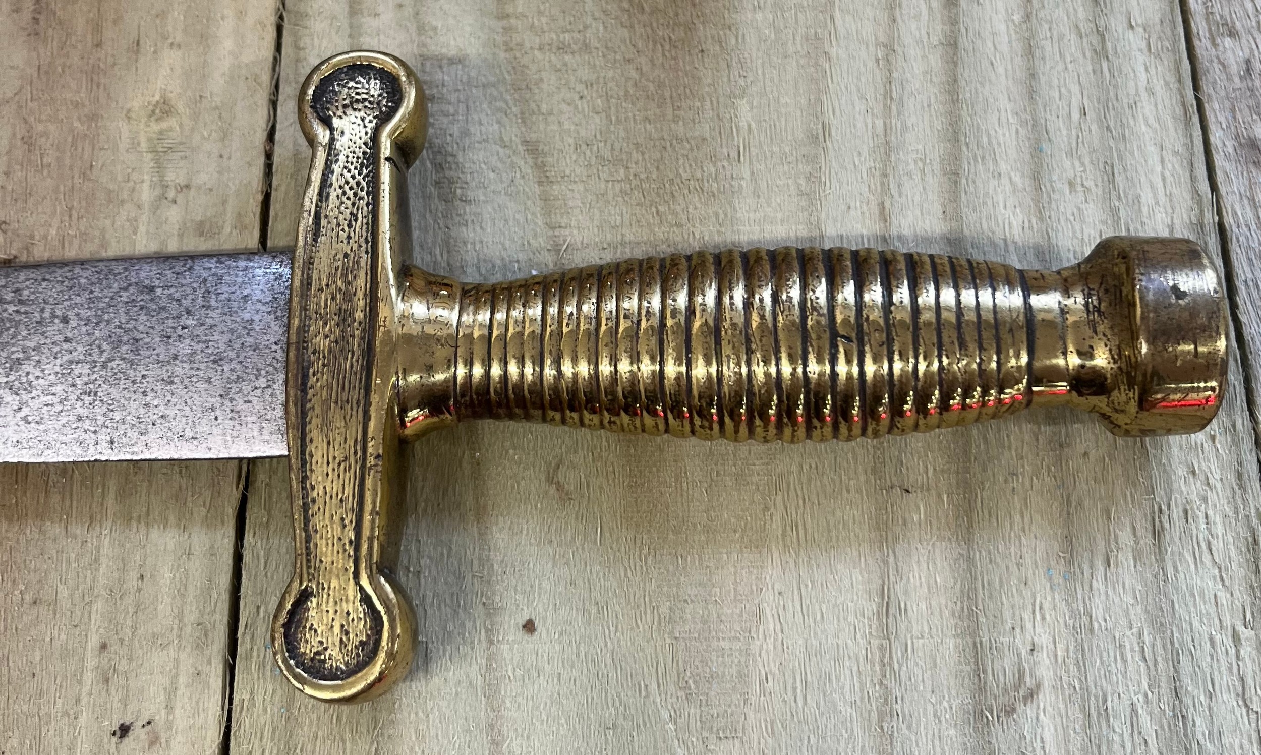 Antique military brass handle and steel sword. Possibly British or ...