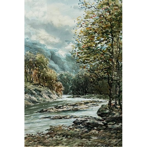 252 - Hamilton Glass R.S.A.
Watercolour showing river and mountain scene. [Frame- 70x56cm]
