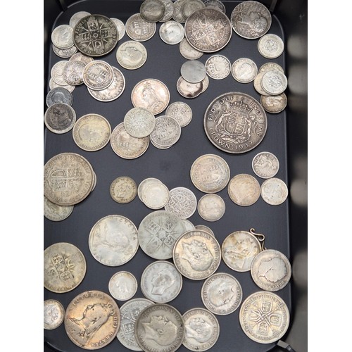 208 - A Collection of mixed silver coins; Silver Queen Victoria Young and old head coin, Victorian Gothic ... 