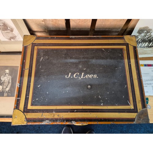 399 - A Collection of WWI & II Medal sets; Metal document box with Initials J.C. LEES [10TH ROYAL HUSSARS]... 