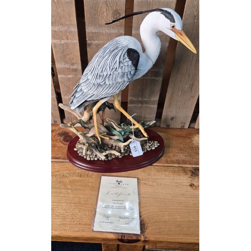 413 - Large Border Fine Arts Heron sculpture titled 