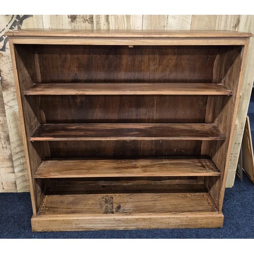 430 - Antique mahogany open bookcase. Has three movable shelves. [123x122x35cm]
