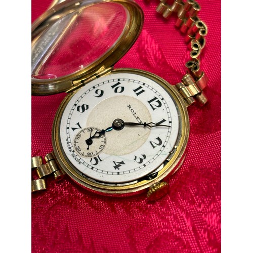 52 - 1920's, 30's Rolex Pink 9ct gold cased watch; 15 rubies- Breguet Hairspring- Number 53825. 