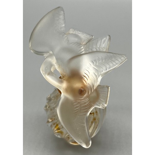 151 - Two Vintage Perfume bottles; Vintage Lalique two turtle doves perfume bottle for Nina Ricci. 1950s R... 