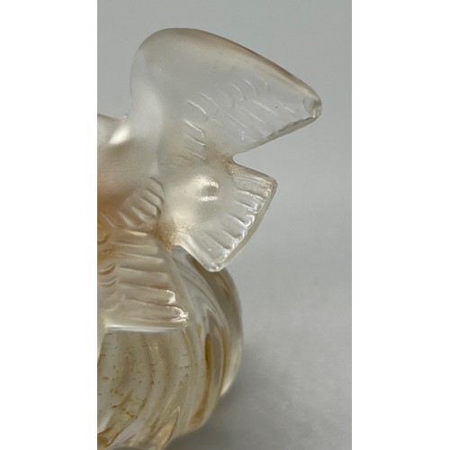 151 - Two Vintage Perfume bottles; Vintage Lalique two turtle doves perfume bottle for Nina Ricci. 1950s R... 