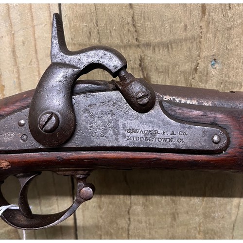 163 - 1863 Civil War Savage R.F.A. Co. Middletown, Ct. musket rifle. Has original loading rod present. [12... 