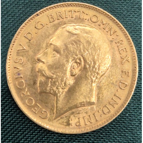 2 - 1913 half gold sovereign coin- George V.