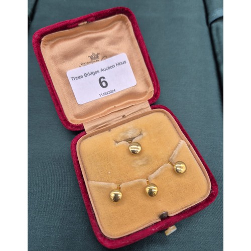 6 - Boxed Four piece 9ct yellow gold stud set. [3.90Grams]