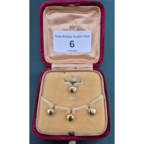 6 - Boxed Four piece 9ct yellow gold stud set. [3.90Grams]