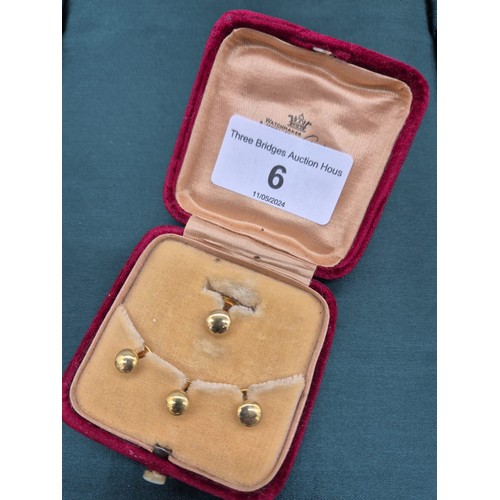 6 - Boxed Four piece 9ct yellow gold stud set. [3.90Grams]