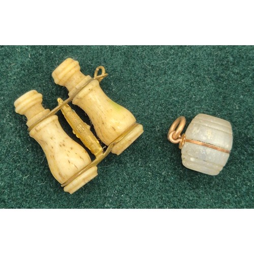 28 - Two Antique Stan Hope peep holes; Niagara Falls- Small barrel made and binoculars.