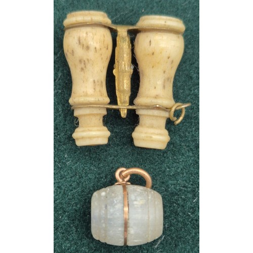 28 - Two Antique Stan Hope peep holes; Niagara Falls- Small barrel made and binoculars.