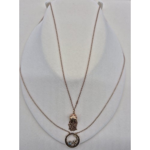 31 - Antique 9ct yellow gold Pendant fitted with a round cut Aquamarine gem stone and two seed pearls, 9c... 