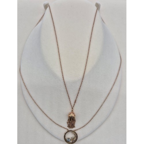 31 - Antique 9ct yellow gold Pendant fitted with a round cut Aquamarine gem stone and two seed pearls, 9c... 