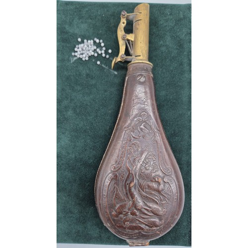 175 - Antique gun powder flask 