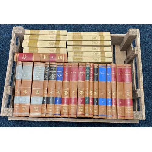 177 - A Crate of mixed volumed books; Volume 1-20 Britannica Great Books and An Introduction to the great ... 