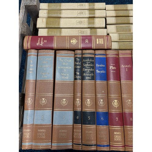 177 - A Crate of mixed volumed books; Volume 1-20 Britannica Great Books and An Introduction to the great ... 