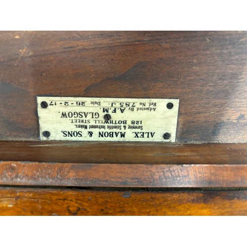 214 - Antique/ vintage Alexander Mabon & Sons Glasgow measuring tool within a fitted box.