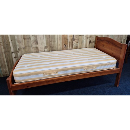 328 - Pine single bed with mattress.