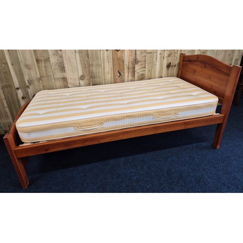 328 - Pine single bed with mattress.