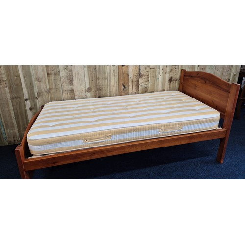 328 - Pine single bed with mattress.