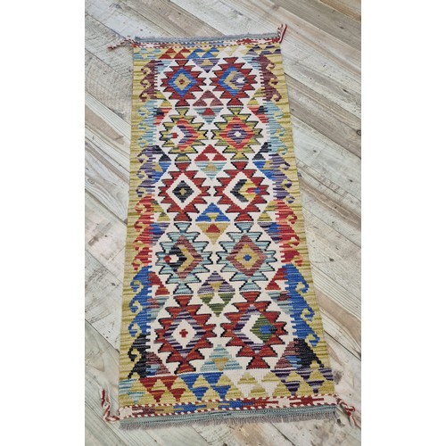 350 - Hand Knotted Chobi Kilim Runner Rug [148x64cm]