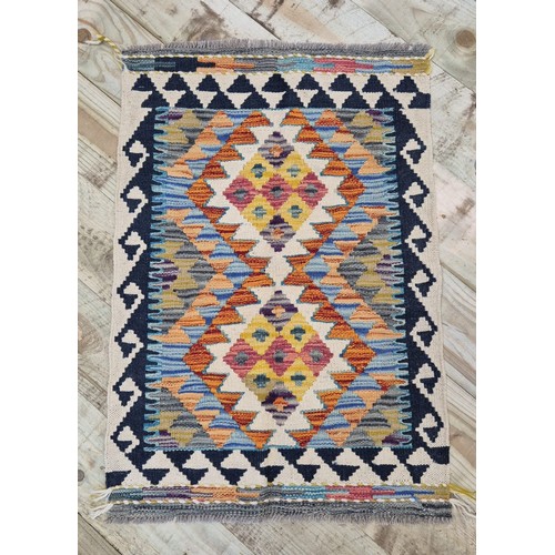 355 - Hand Knotted Chobi Kilim Rug [89x60cm]