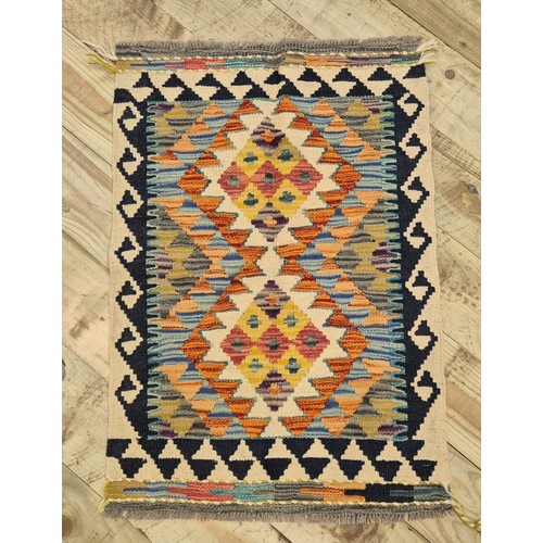 355 - Hand Knotted Chobi Kilim Rug [89x60cm]