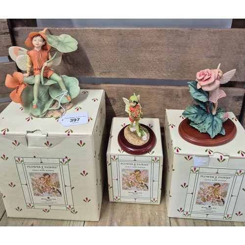 397 - Three Border Fine Arts Fairy Nymphs with boxes.