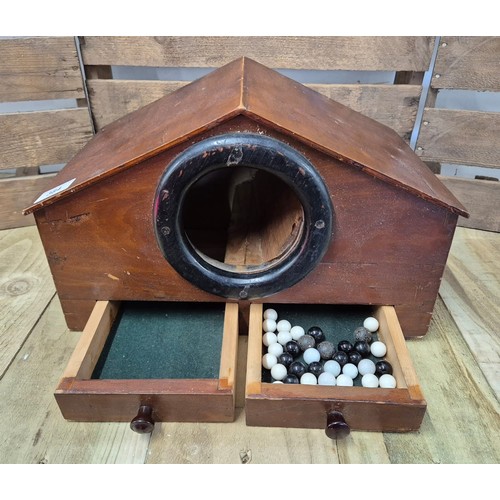 384 - Masonic Ballot box. Comes with black and white marbles.