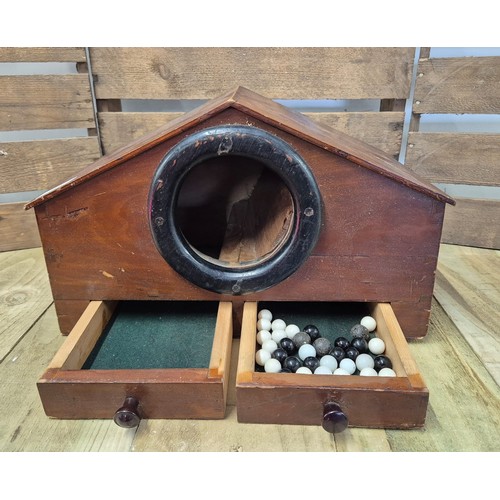 384 - Masonic Ballot box. Comes with black and white marbles.