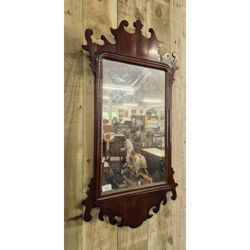 379 - Georgian Mahogany Scroll framed mirror. [96x49cm]