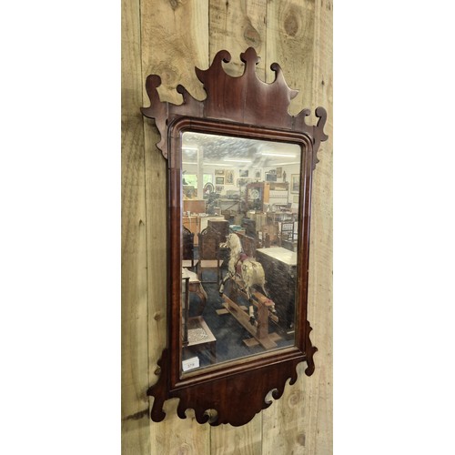 379 - Georgian Mahogany Scroll framed mirror. [96x49cm]