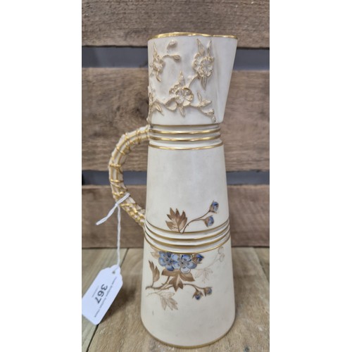 367 - Royal Worcester Blush Ivory ewer jug. [20.5cm high]