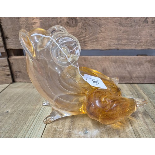 363 - Large and heavy Licio Zanetti art glass frog sculpture. [15x21x20cm]