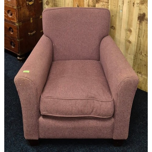 353 - Contemporary Laura Ashley Purple/ pink pastel material arm chair.