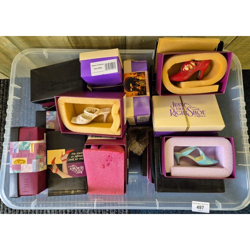 497 - Box of Just the right shoe, shoe models.