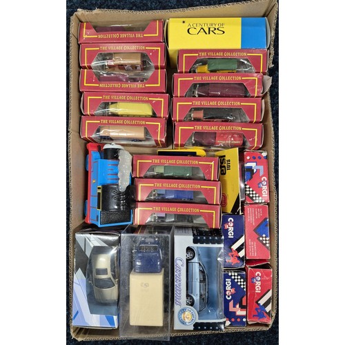 496 - Tray of boxed vehicles; Corgi and cararama etc