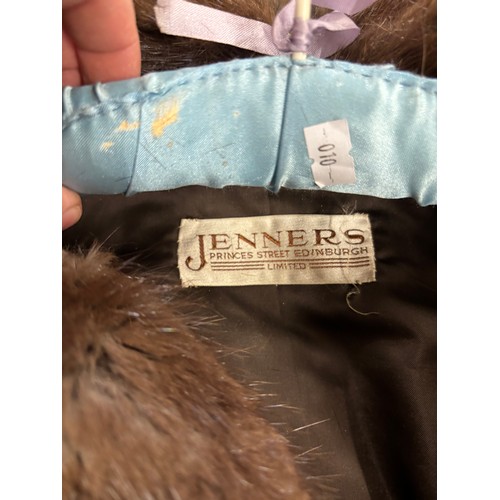 421 - Vintage Jenners of Edinburgh ladies fur coat and stole.