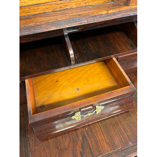 338 - Victorian Inlaid Rosewood Bonheur Du Jour/ writing desk. Two small cabinets decorated with delicate ... 