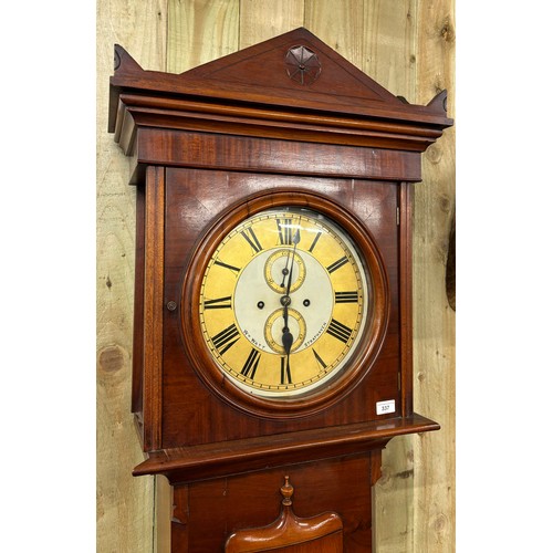 337 - 19th century Mahogany case grandfather clock, William Watt of Strathaven maker. Comes with two weigh... 