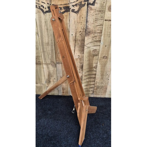 218 - Vintage pine easel art stand.